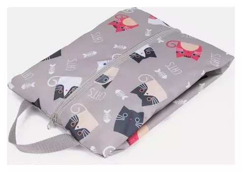 Сумка для обуви на молнии, цвет серый