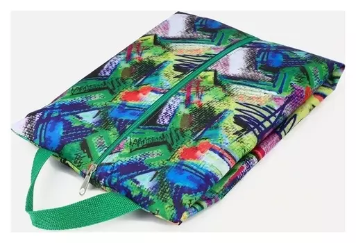 Сумка для обуви на молнии, цвет зелёный