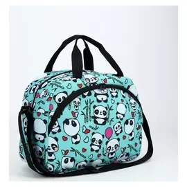 Сумка дорожная детская, отдел на молнии, 2 наружных кармана, длинный ремень, цвет бирюзовый