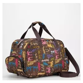 Сумка дорожная, отдел на молнии, 2 наружных кармана, длинный ремень, цвет коричневый