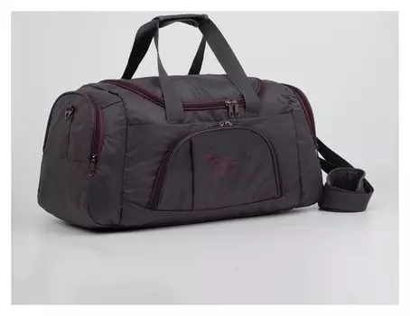 Сумка дорожная, отдел на молнии, 3 наружных кармана, длинный ремень, цвет серый