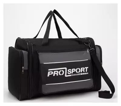 Сумка дорожная, отдел на молнии, 3 наружных кармана, с увеличением, длинный ремень, цвет чёрный