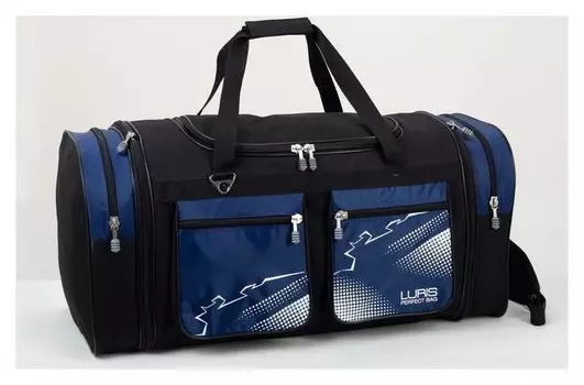 Сумка дорожная, отдел на молнии, 4 наружных кармана, с увеличением, длинный ремень, цвет синий