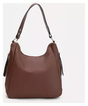 Сумка-хобо, отдел на молнии, 3 наружных кармана, цвет рыжий