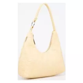 Сумка-хобо, отдел на молнии, анималистичный принт, цвет жёлтый