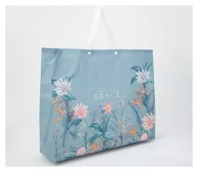 Сумка хозяйственная на кнопках, цвет голубой