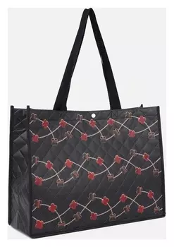 Сумка хозяйственная на кнопке, цвет чёрный