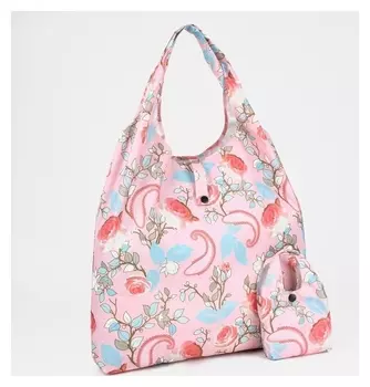 Сумка хозяйственная на кнопке, цвет розовый