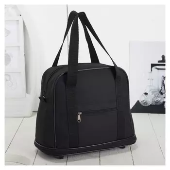 Сумка хозяйственная, отдел на молнии, с увеличением, наружный карман, цвет чёрный