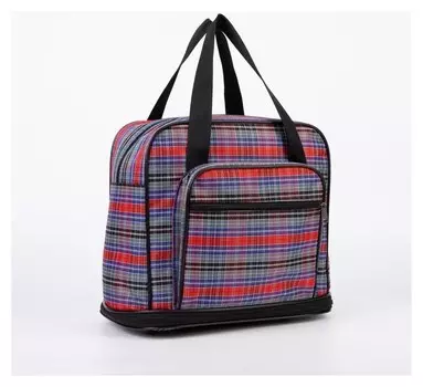 Сумка хозяйственная, отдел на молнии, с увеличением, наружный карман, цвет красный