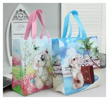 Сумка хозяйственная с одним отделом "Мишки"