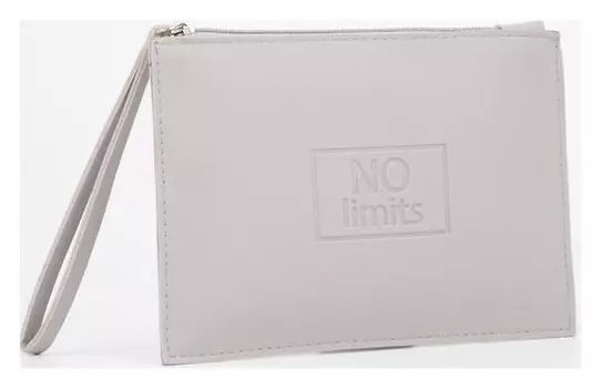 Сумка клатч No Limits, кожзам, 22 х 15 см, цвет серый