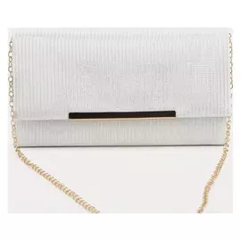Сумка-клатч, отдел на клапане, цвет белый