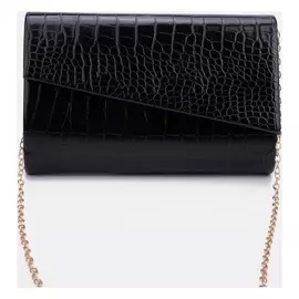 Сумка-клатч, отдел на клапане, цвет черный