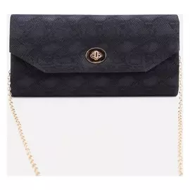 Сумка-клатч, отдел на клапане, цвет черный