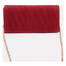 Сумка-клатч, отдел на клапане, цвет красный