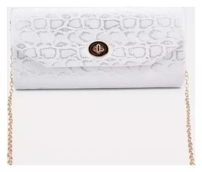 Сумка-клатч, отдел на клапане, цвет серебрянный