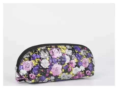 Сумка-косметичка 1097, 20*7*9, отдел на молнии, черный цветы