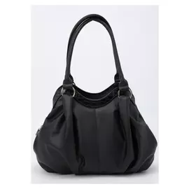 Сумка-мешок, 3 отдела на молниях, наружный карман, цвет чёрный