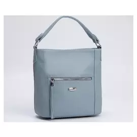 Сумка-мешок, отдел на молнии, 2 наружных кармана, длинный ремень, цвет голубой