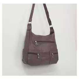 Сумка-мешок, отдел на молнии, 2 наружных кармана, регулируемый ремень, цвет пудра