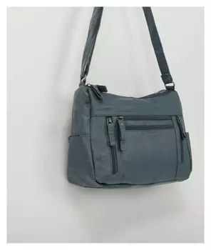 Сумка-мешок, отдел на молнии, 5 наружных карманов, регулируемый ремень, цвет голубой