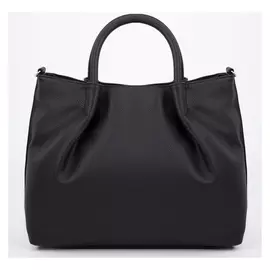 Сумка-мешок, отдел на молнии, наружный карман, длинный ремень, цвет чёрный