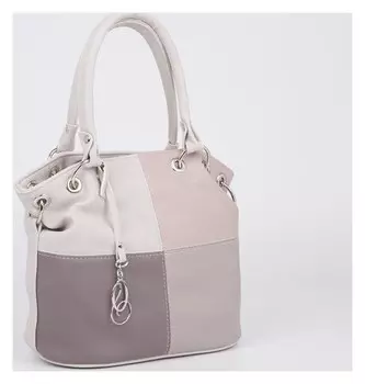 Сумка-мешок, отдел на молнии, наружный карман, регулируемый ремень, цвет бежевый/серый