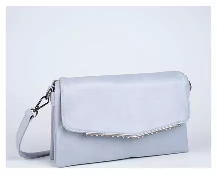 Сумка-мессенджер, 3 отдела на молнии, наружный карман, цвет голубой