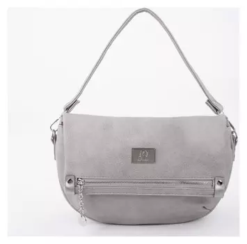 Сумка мессенджер, отдел на клапане, 2 наружных кармана, регулируемый ремень, цвет серый