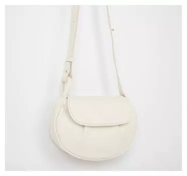 Сумка-мессенджер, отдел на клапане, длинный ремень, цвет белый