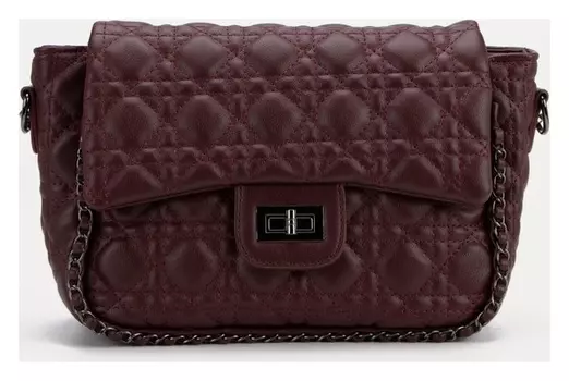 Сумка-мессенджер, отдел на клапане, длинный ремень, цвет бордовый