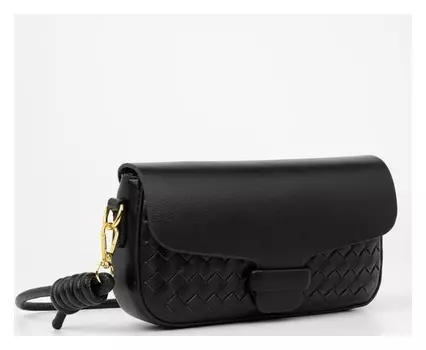 Сумка-мессенджер, отдел на клапане, длинный ремень, цвет чёрный