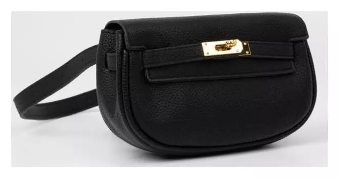 Сумка-мессенджер, отдел на клапане, длинный ремень, цвет чёрный