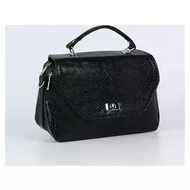 Сумка-мессенджер, отдел на клапане, длинный ремень, цвет чёрный