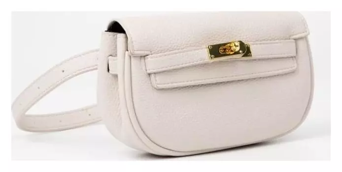 Сумка-мессенджер, отдел на клапане, длинный ремень, цвет молочный