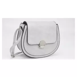 Сумка-мессенджер, отдел на клапане, длинный ремень, цвет серый