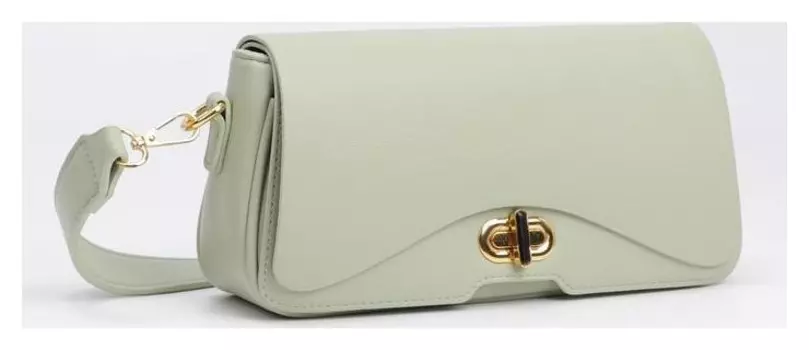 Сумка-мессенджер, отдел на клапане, длинный ремень, цвет зелёный