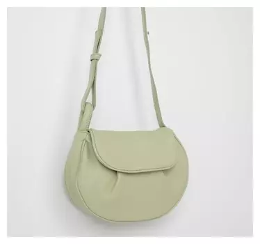 Сумка-мессенджер, отдел на клапане, длинный ремень, цвет зелёный