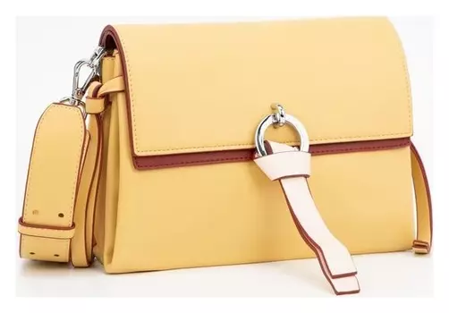 Сумка-мессенджер, отдел на клапане, наружный карман, цвет жёлтый