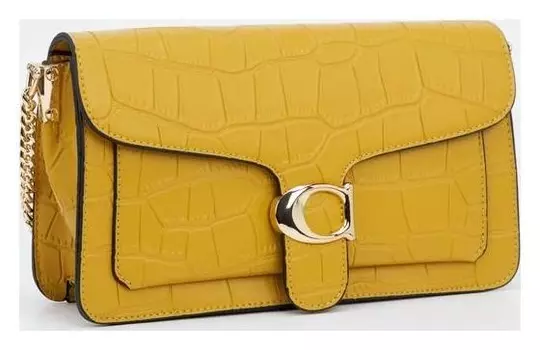 Сумка-мессенджер, отдел на клапане, наружный карман, цвет жёлтый