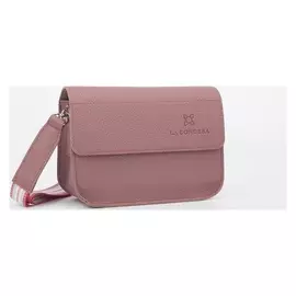 Сумка-мессенджер, отдел на клапане, наружный карман, длинный ремень, цвет пудра