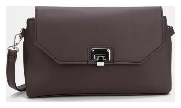 Сумка-мессенджер, отдел на клапане, наружный карман, длинный ремень, цвет тёмно-коричневый