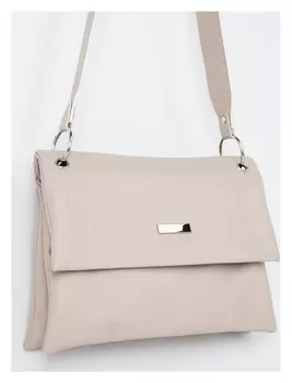 Сумка-мессенджер, отдел на клапане, наружный карман, регулируемый ремень, цвет бежевый