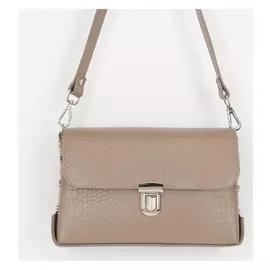 Сумка мессенджер, отдел на клапане, наружный карман, регулируемый ремень, цвет капучино