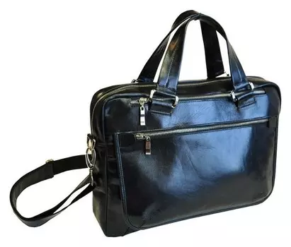 Сумка мужская Grand кожаная черная, 01-357-0813