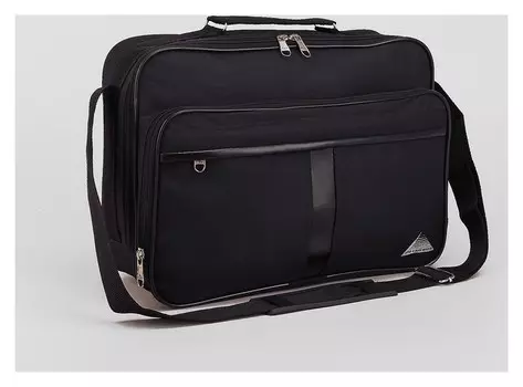 Сумка мужская, отдел на молнии, 2 наружных кармана, регулируемый ремень, цвет чёрный