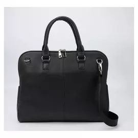 Сумка мужская, отдел на молнии, длинный ремень, цвет чёрный