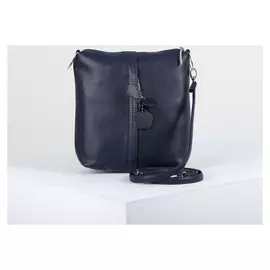 Сумка на плечо женская, отдел на молнии, наружный карман, длинный ремень, декоративная подвеска Цвет синий