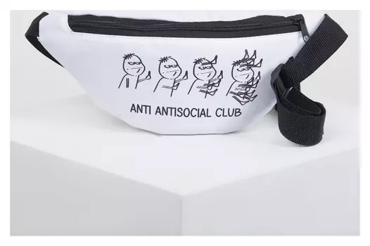 Сумка поясная, отдел на молнии, цвет белый